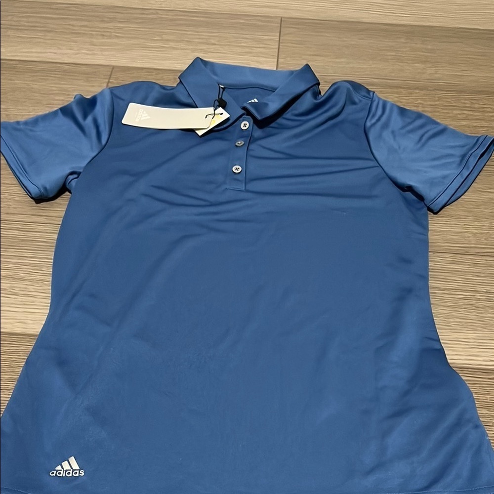 Adidas Blue Polo Shirt - Picture 1 of 5